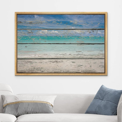 Coastal Beach " Tropical Bright Beach On Wood Effect Panels Marine Life Photography Modern Art Nautical "