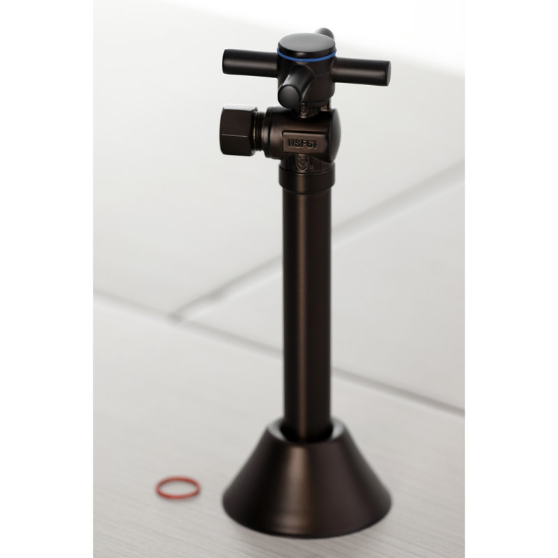 Kingston Brass Concord 1/2-Inch Sweat x 3/8-Inch OD Comp Quarter-Turn Angle Stop Valve, Oil Rubbed Bronze