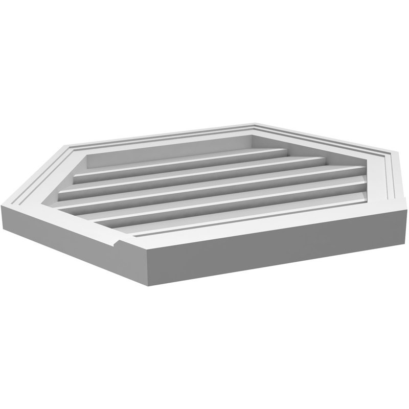 Évent horizontal fonctionnel à pignon en uréthane à surface horizontale Signature, H 20 po x l 26 po x P 2 po
