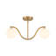Double Wave Globe Chandelier with White Jade Glass