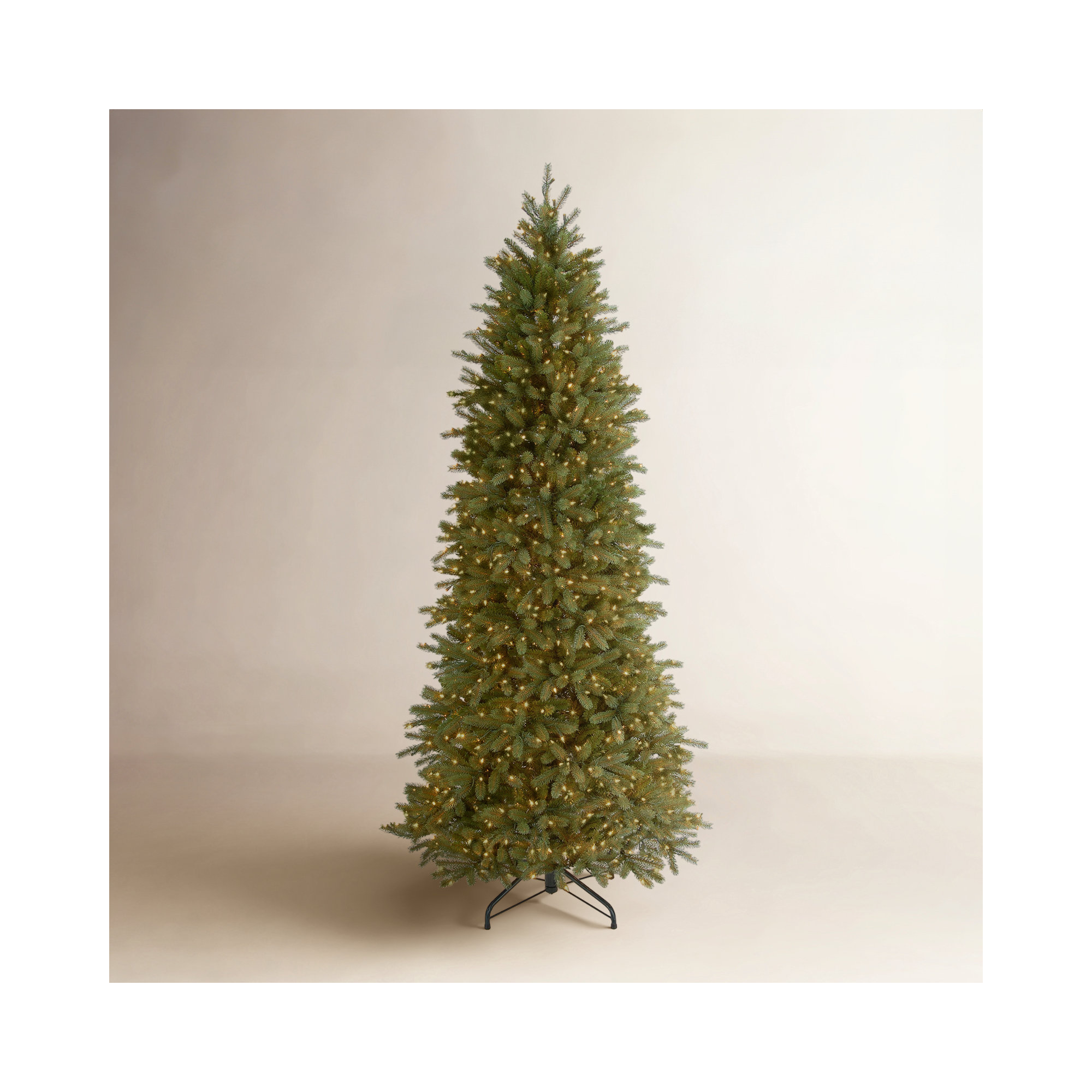 The Holiday Aisle® Jersey Fraser Fir Pencil Slim Tree with Clear Lights, 6.5'