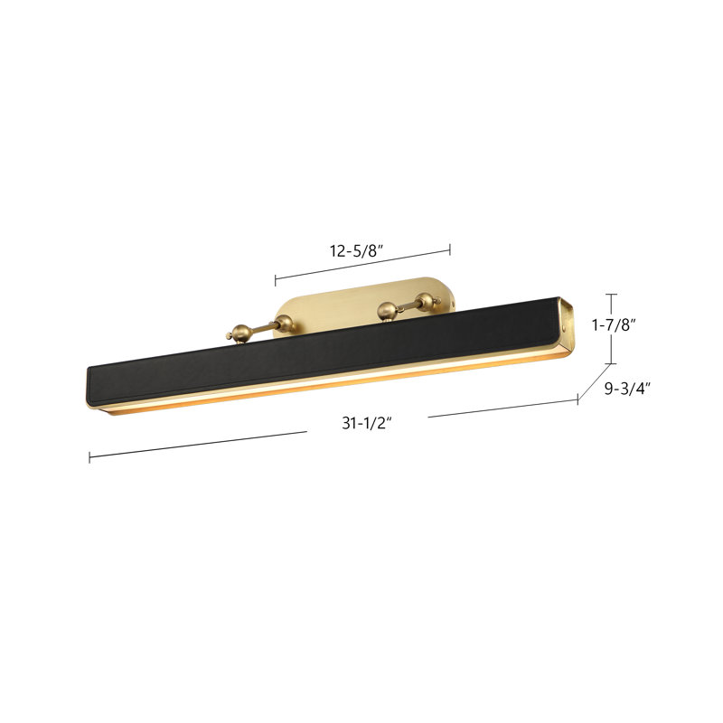 Valise Dimmable LED Wall Mounted Picture Light, Aged Nickel/Tuxedo