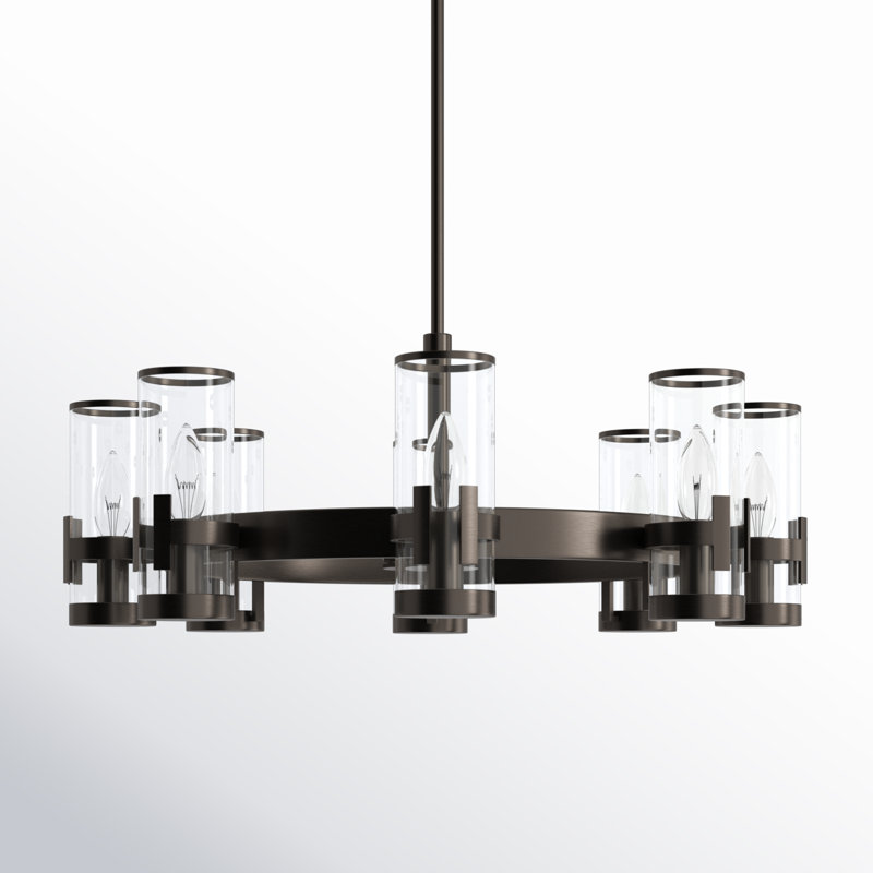 Reeve 8 - Light Unique Wagon Wheel Chandelier, Black Oxide