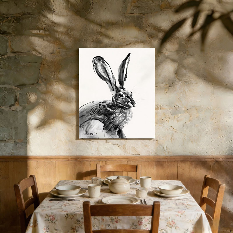 «Resting Wild Hare Portrait», art mural sans cadre, L 36 po x l 24 po