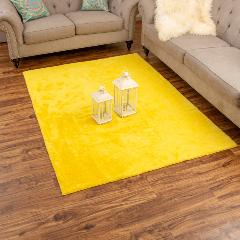 Tapis jaune Basilico, Rectangle 5 pi 3 po x 7 pi