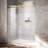 56–60" W X 76" H Double Sliding Shower Door 3/8”(10mm) Tempered Glass And Stainless Steel Hardware Brushed Gold-132486013
