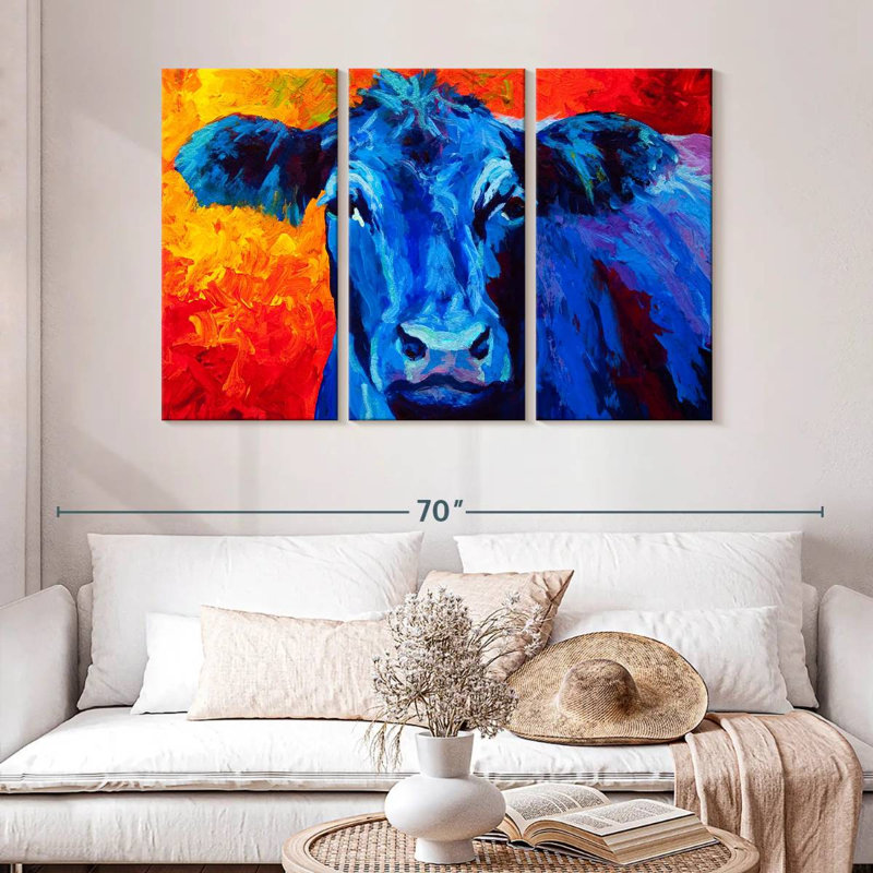 Brampt Blue Cow, 32" H x 50" W