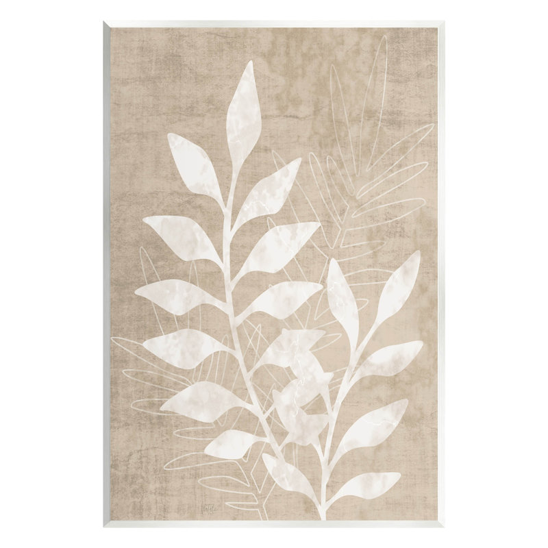 «Natural Neutral Botanical Leaves», art mural par Natalie Carpentieri, H 15 po x l 10 po x P 0,5 po