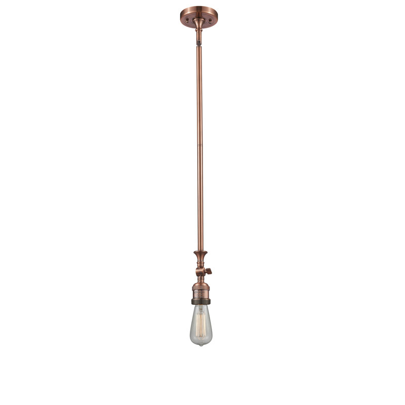 Luminaire suspendu à 1 lumière Plourde, Cuivre antique