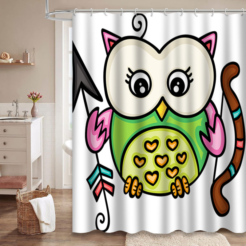 Rideau de douche enfant avec 12 crochets Animal Doodle, L 72 po x l 84 po