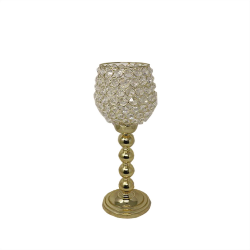Tabletop Votive Holder, Gold, 14.5" H x 5" W x 5" D