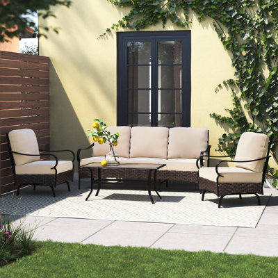 Ensemble de conversation d'extérieur avec chaises berçantes et repose-pieds optionnels Argyri