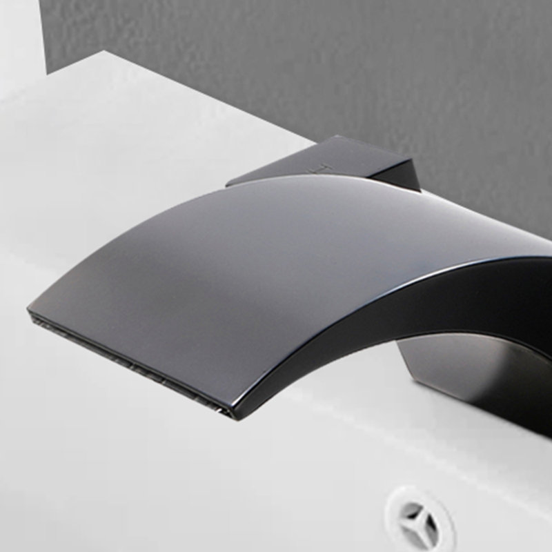Robinet de salle de bain à large entraxe, Noir mat