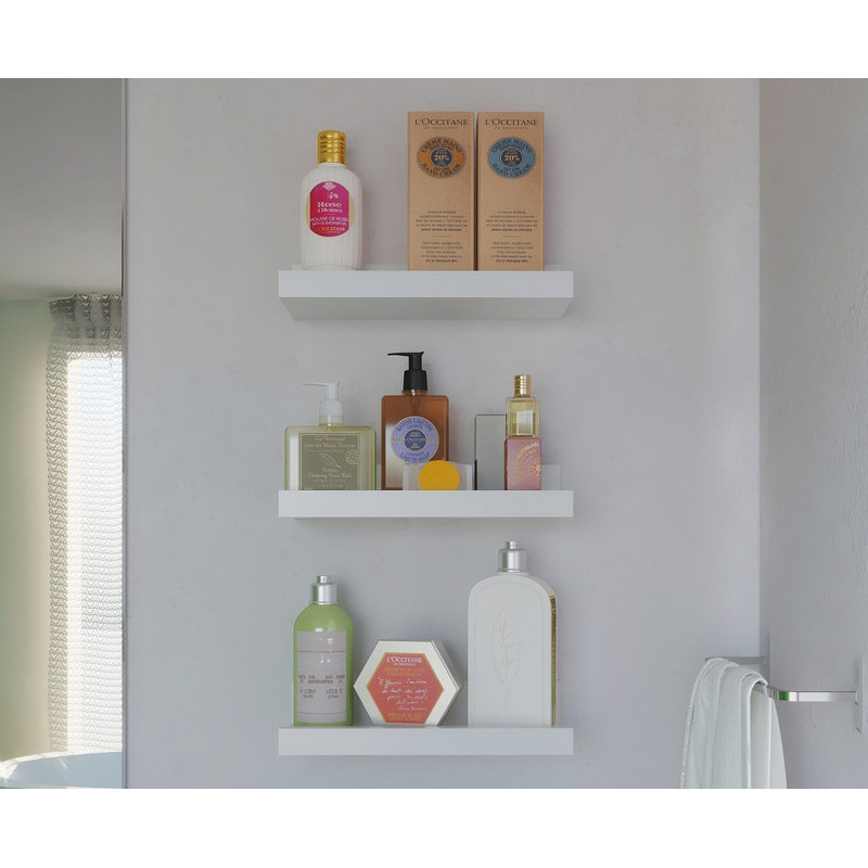 3 Piece Floating Shelf, White