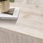Buffet 59 po courbé rétro avec grain de bois vertical et grandes poignées en bois, tablettes réglables pour le rangement de la cuisine et de la salle à manger, blanc antique-710782960