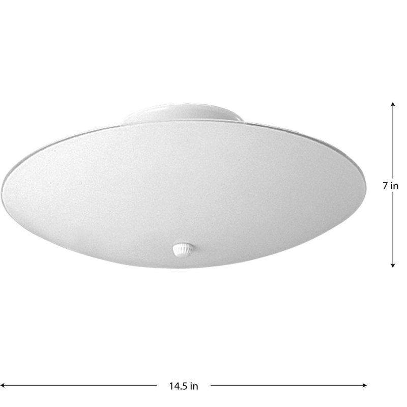 Plafonnier encastré simple 2 lumières Boneta, H 7 po x 14,5 de diamètre