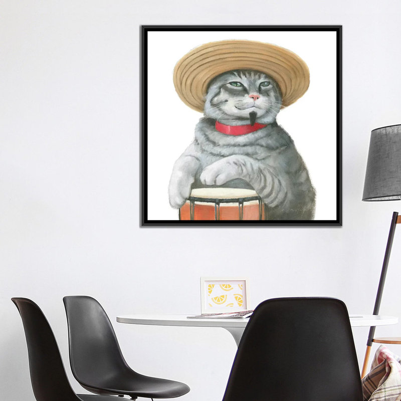« cattitude ii » par myles sullivan, reproduction d’impression sur toile tendue, H 37 po x l 37 po x P 1,5 po, Pas de tapis