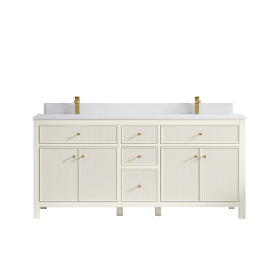Meuble-lavabo double 72 po avec plateau Sonoma