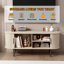 Console moderne avec beaucoup de rangement et porte coulissante