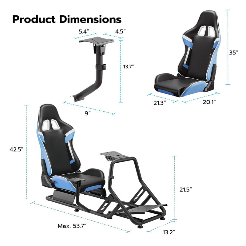 ARES WING Racing Simulateur de cockpit avec siège, Formule et GT Sim Racing compatible avec les jeux de course Fanatec, Thrustmaster, Logitech, Moza sur PS5, PS4, Xbox et PC