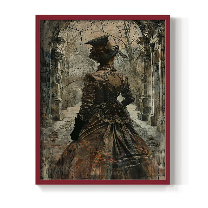 Reproduction encadrée WOMEN Series CMXLI - bois massif, Rouge, H 21 po x l 17 po