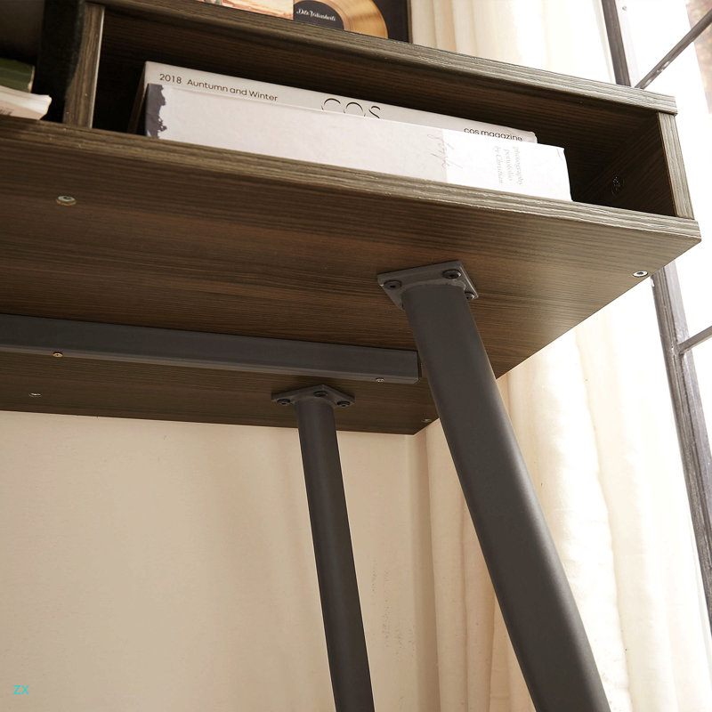 Bureau Mid-Century avec ports USB et prise de courant, bureau d'écriture moderne avec tiroirs, ordinateur de bureau multifonctionnel