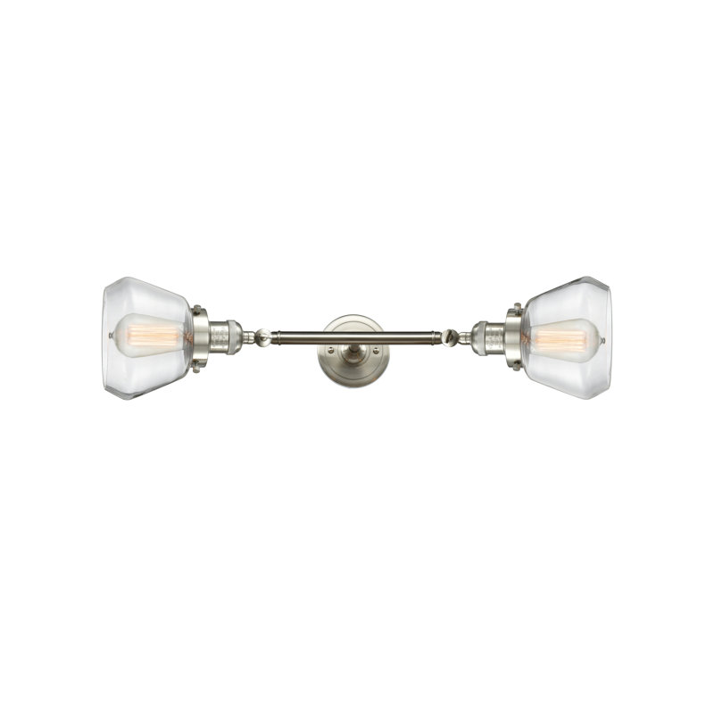 Éclairage pour salle de bain à intensité variable 2 lumières Chill, Nickel satiné brossé, Transparent
