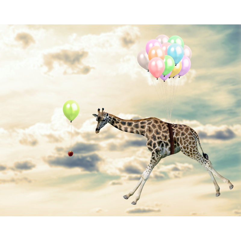 Flying Giraffe Graphic Art Print