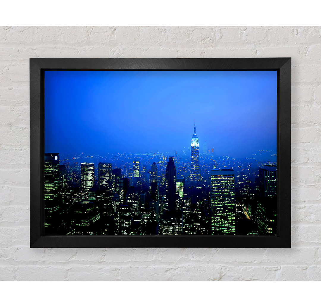 New York City Blue Mist At Night - Einzelne Bilderrahmen Kunstdrucke