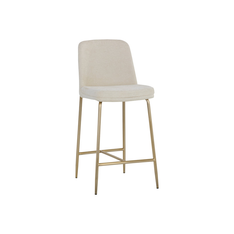 Clifton Upholstered Stool with Solid Wood Frame, Ivory