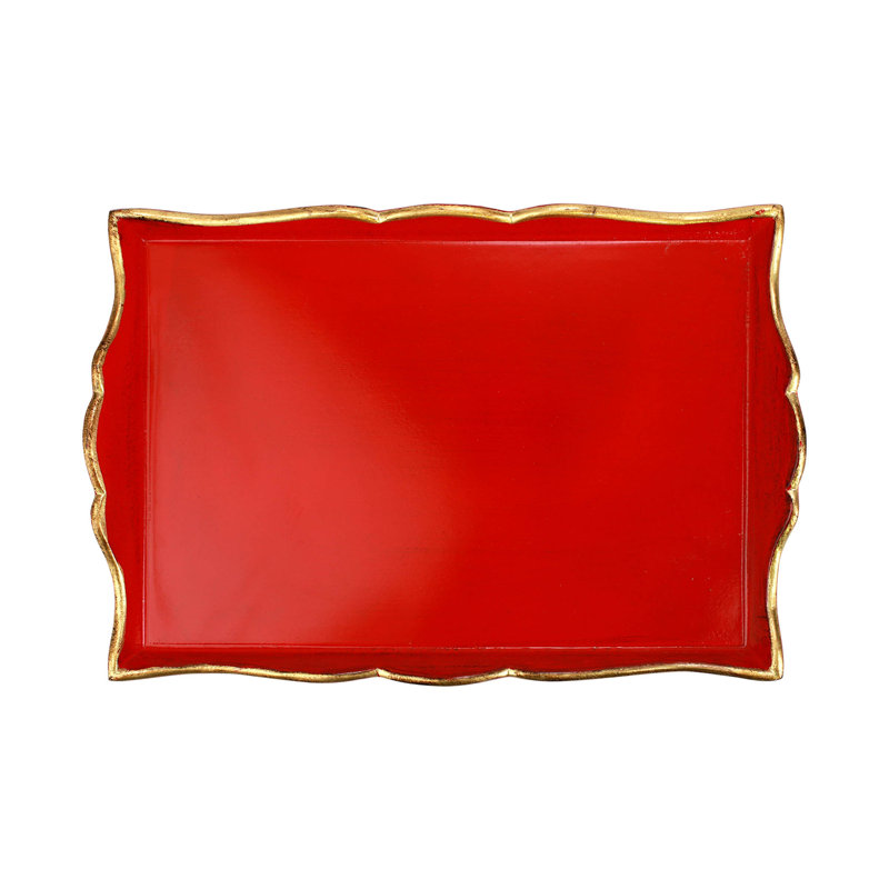 Plateau de coiffeuse Florentine, Rouge, H 1,5 po x l 12,75 po x L 19 po