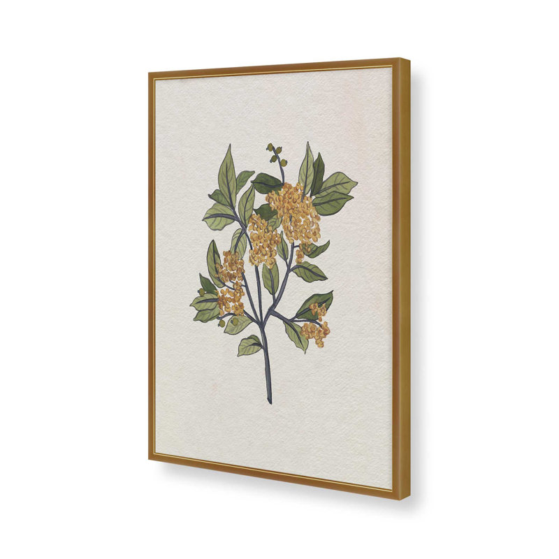 «Leaf & Light I» par Melissa Wang, reproduction d'art, Impression sur cadre ouvert sans papier mat, H 48 po x l 32 po, Doré