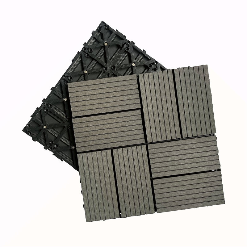 Ensemble de tuiles de terrasse en bois et en plastique composite de 20 pièces, les terrasses en composite résistent à la rouille, à l'eau, aux intempéries, à l'intérieur et à l'extérieur
