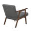 Chaise d'appoint moderne - Tissu d'ameublement contemporain gris foncé avec structure en bois d'hévéa massif, finition brune-459862613-459862614