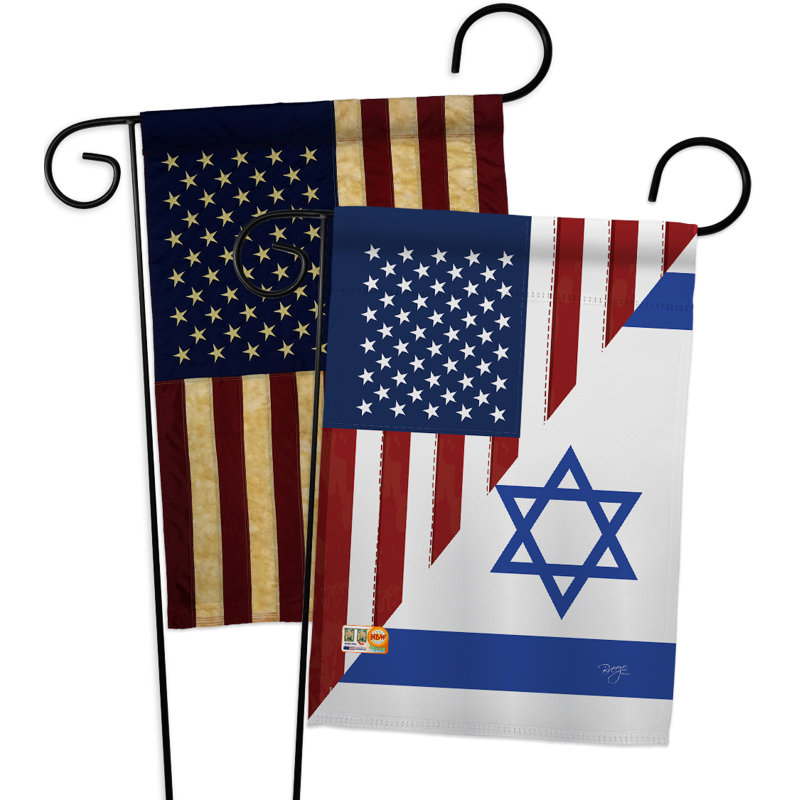 Ensemble de 2 drapeaux de jardin 19 pi 13 po en polyester American Friendship GF Impressions