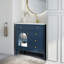 Lavabo de salle de bain de style Mid-Century de 90,4 cm (35,6 po) avec verre à motifs et bande lumineuse à détecteur de mouvement, lavabo sur pied de style campagnard avec rangement, meuble-lavabo haut de gamme-1781304813