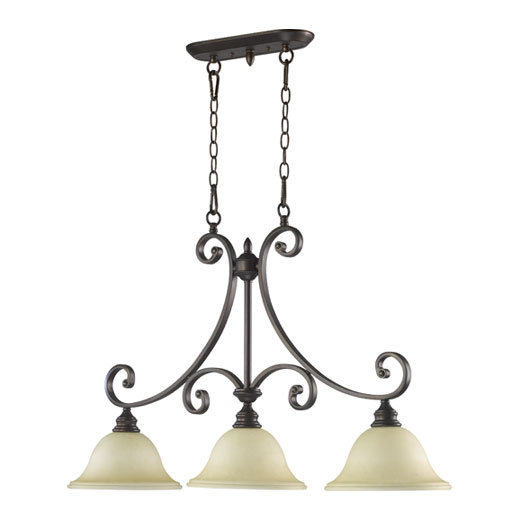 Cambron 3 - Light Kitchen Island Pendant, Oiled Bronze, 23.5" H x 36" W x 10" D