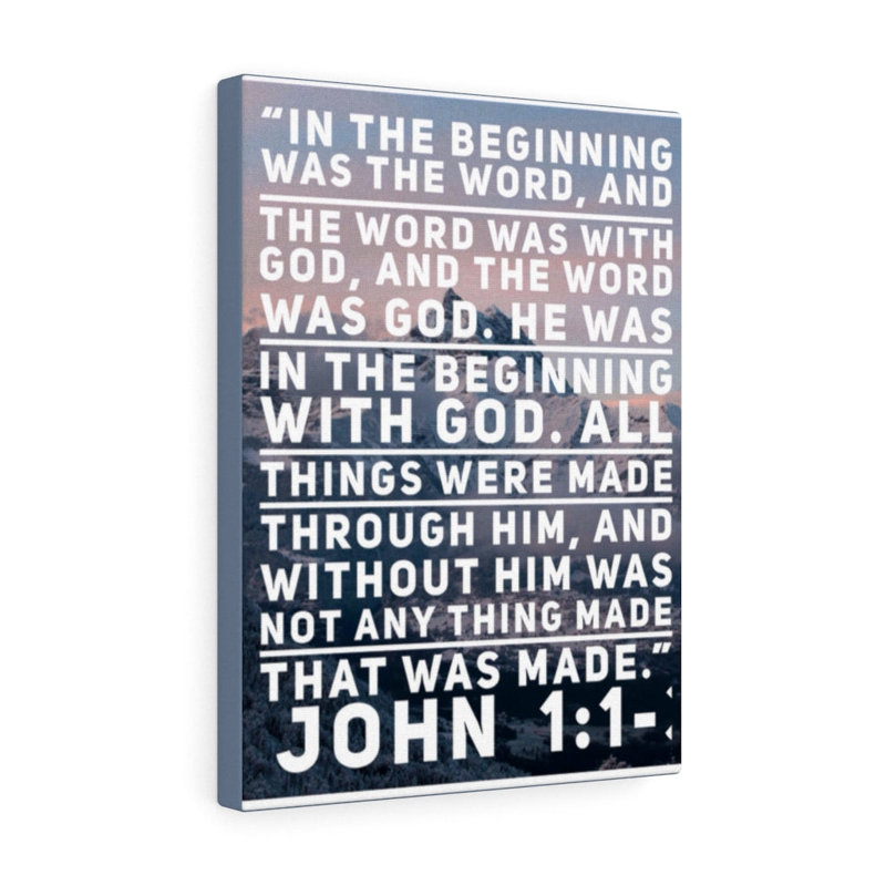 Beginning With God - Wrapped Canvas Print