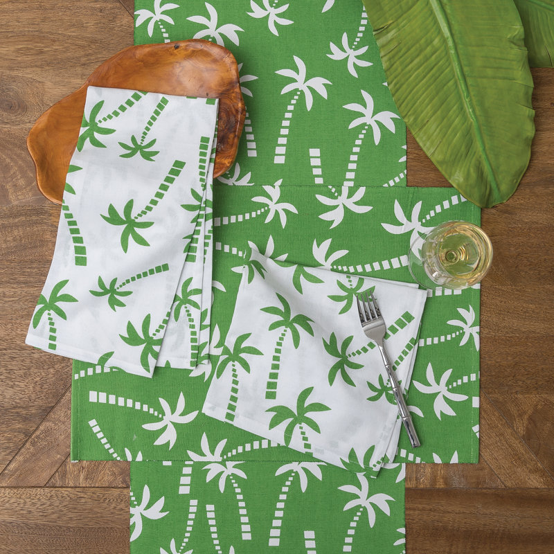 Ponderosa Beachy Palm Cotton Table Runner