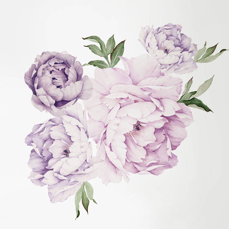 Plants & Flowers Non-Wall Damaging Accent, Mixed Lavender Purple