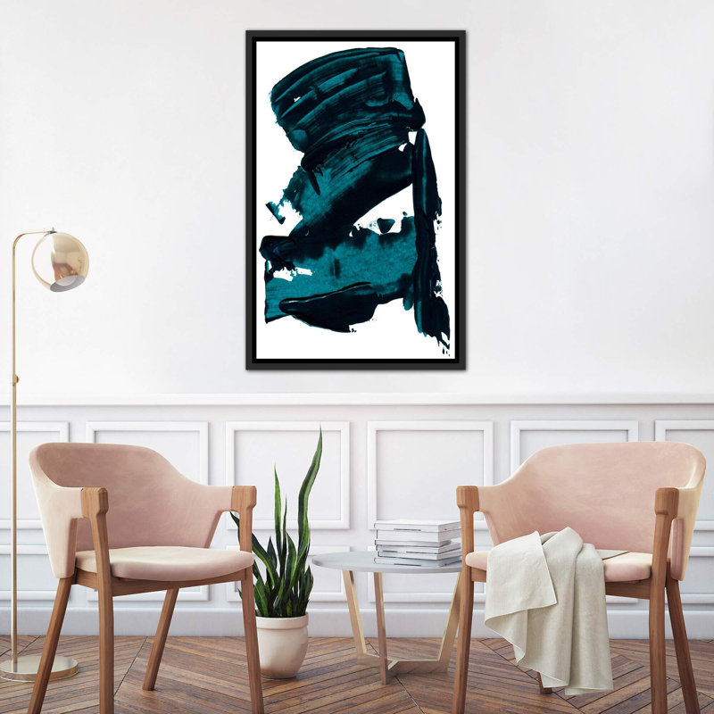 « blue rêves » par albina bratcheva, reproduction d’art, Toile avec cadre noir, H 26 po x l 18 po x P 1,5 po