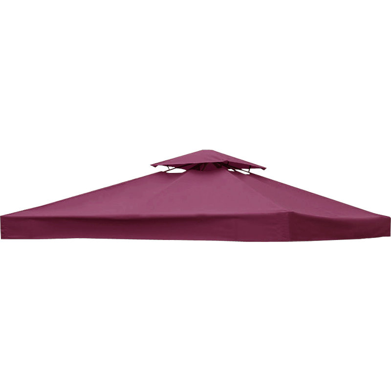 2-Tier Replacement Top Fabric for 3x3m Gazebo Pavilion Roof Canopy, Wine Red