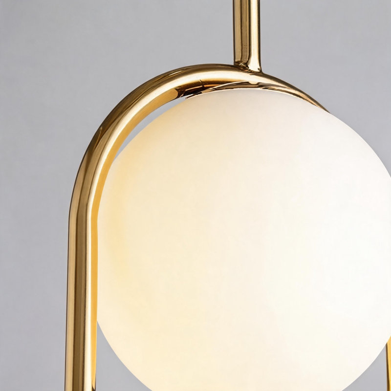 Luminaire suspendu géométrique à 1 lumière Daquion, Or
