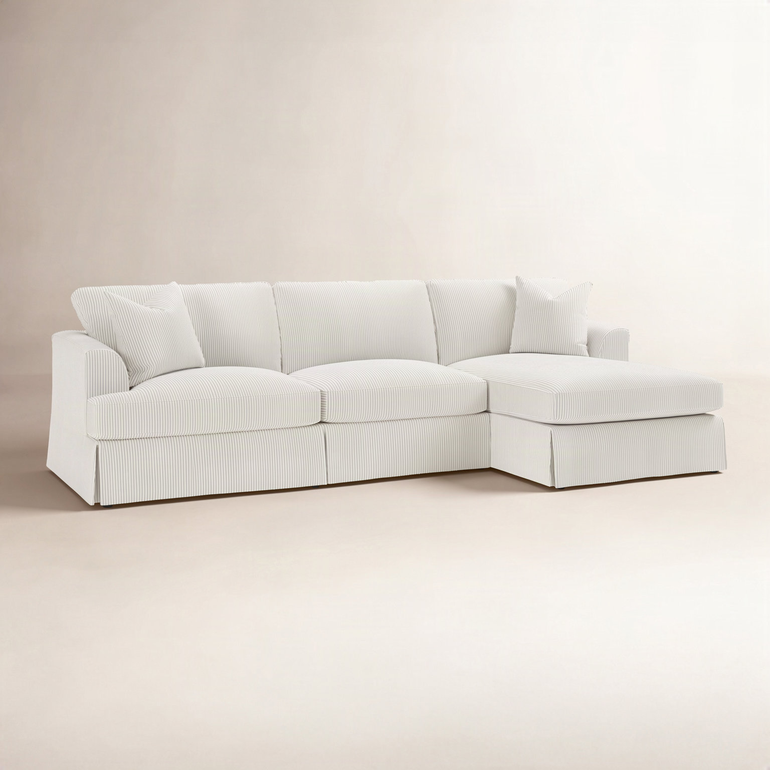 Lucia Chaise Sectional, Right Hand Facing, Cruise Adrift Woven Stripe