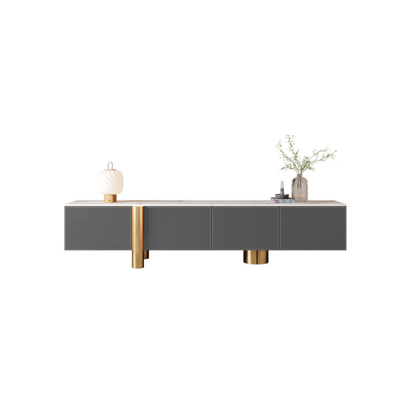 Meuble télé moderne et luxueux, Gris, 78.74"