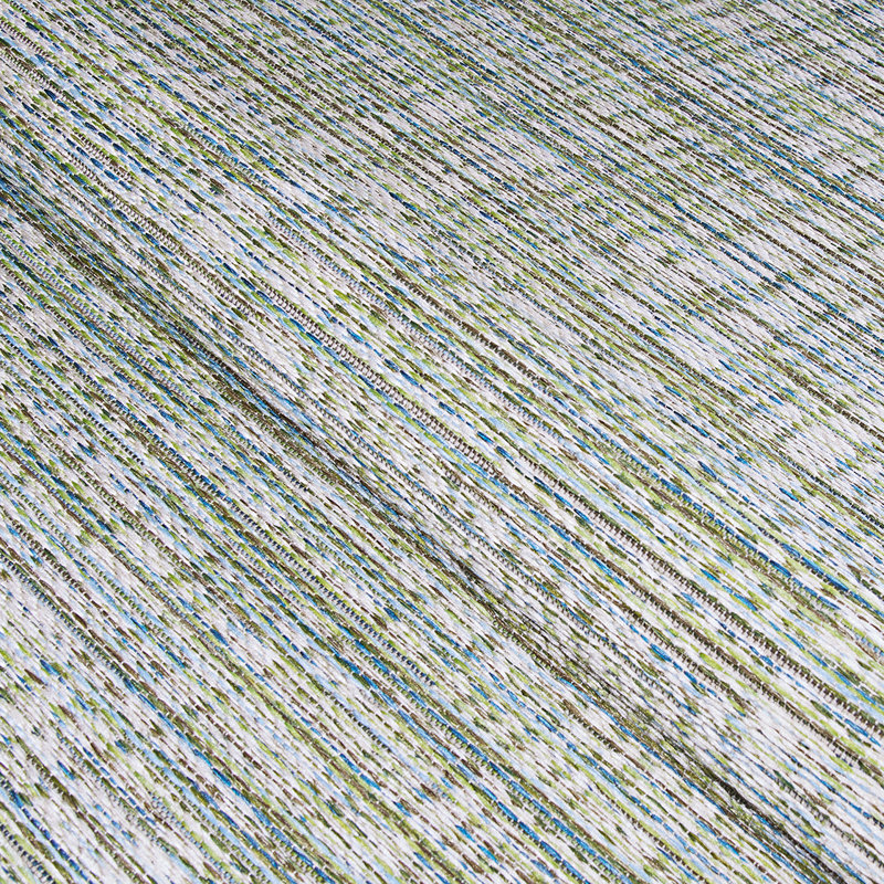 Kazeem Performance Striped Hunter Green Indoor Outdoor Rug, Runner 2'3" x 11'9"