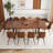 87" Wood Dining Table Set With PU Leather Upholstered Dining Chair-115951174-116180686