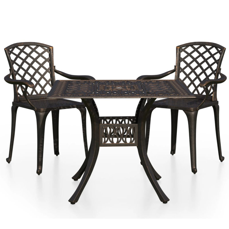Arona 2 - Person Patio Dining Set with Square Table, Bronze