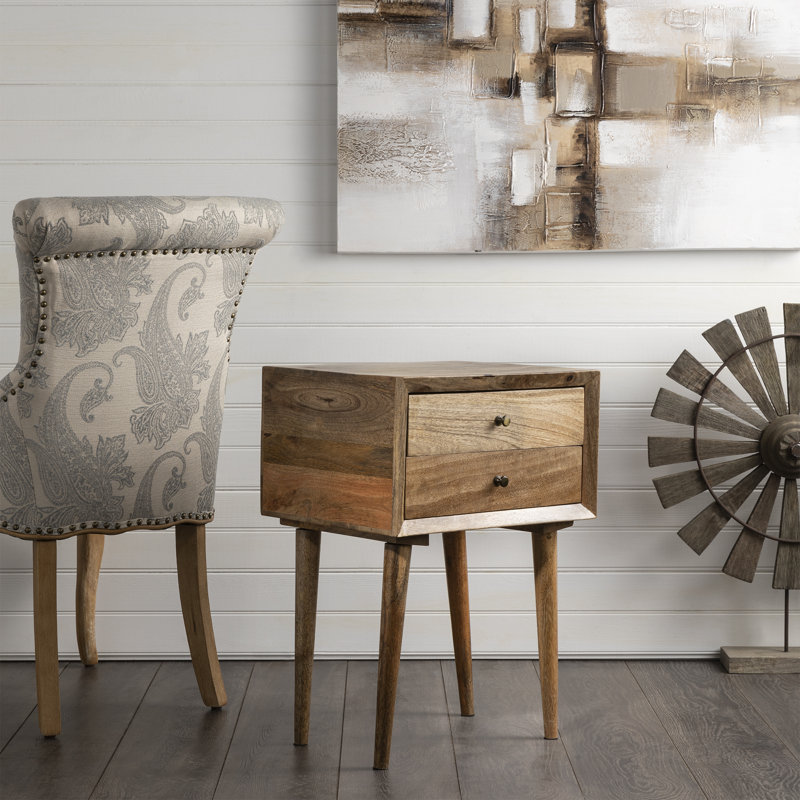 Ulrey Solid Wood 2 - Drawer End Table, Natural
