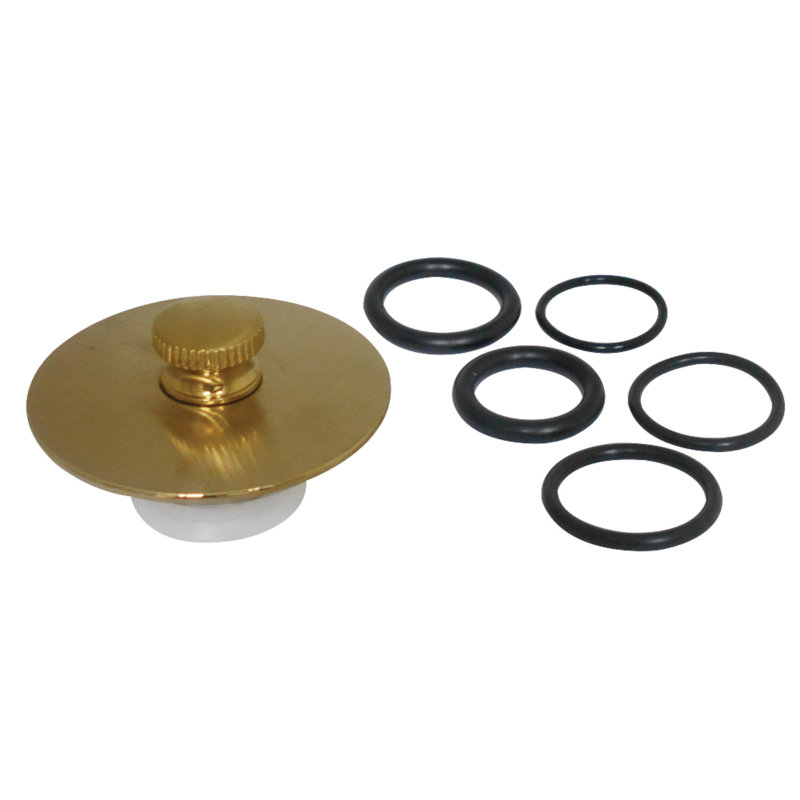 Kingston Brass Trimscape Universal Cover-Up Tub Drain Stopper, Satin Brass